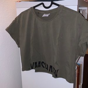 Gymshark Fraction Crop Top -Khaki/Green